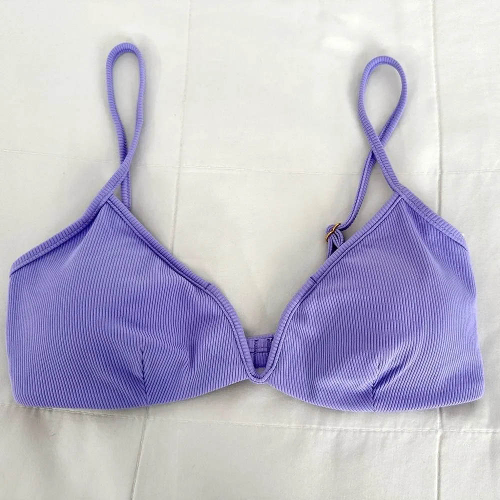L*Space Helena Bikini Top Wisteria Ribbed Size M • NEW WITH TAGS •
